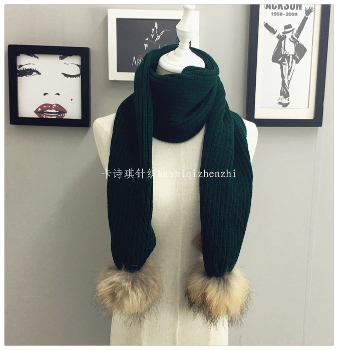 Wholesale Scarf Wool Warm Colorblock Knitting Autumn Winter Christmas MOQ≥2 JDC-SF-Xued003