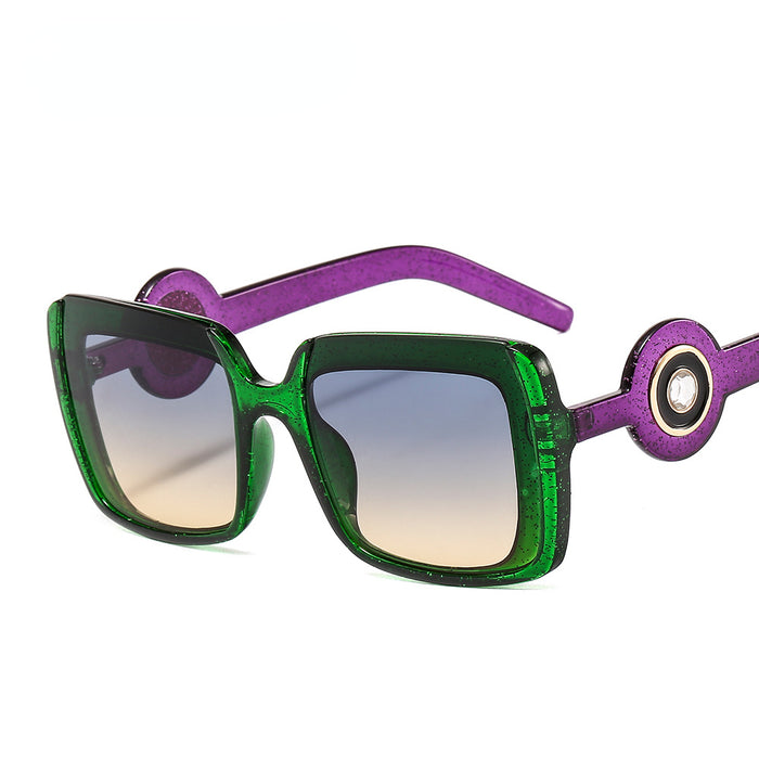 Wholesale Sunglasses AC Square Half Frame Color JDC-SG-OuT034