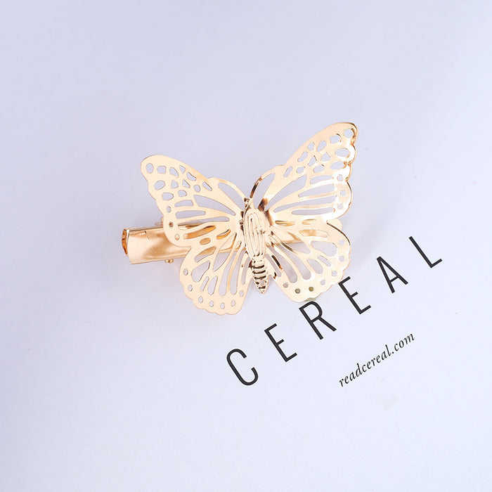 Wholesale alloy versatile three -dimensional hollow butterfly hairpin MOQ≥2 JDC-HC-RXGS009