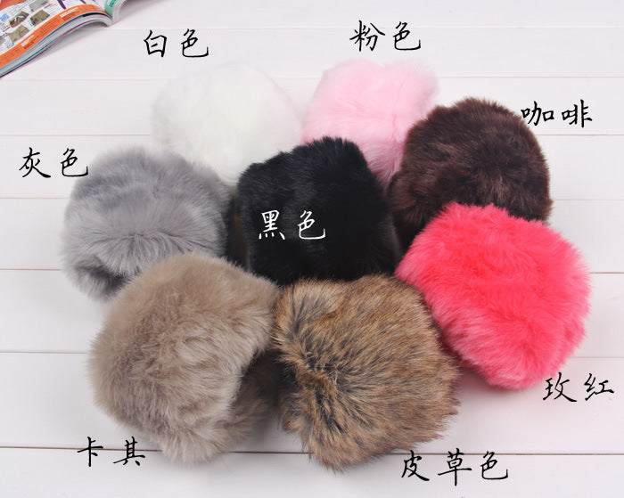 Wholesale Gloves Leather Imitation Rabbit Fur Plush Wrist Cover JDC-GS-GE003