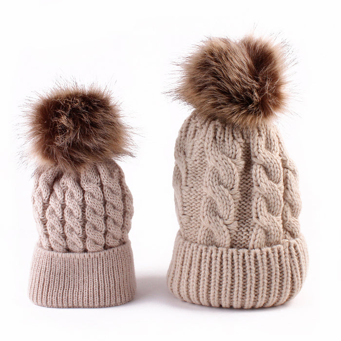 Sombrero mayorista de algodón a rayas de otoño e invierno para padres e hijos de punto MOQ≥2 JDC-FH-MY006