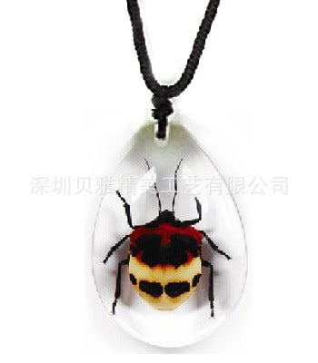 Wholesale Necklace Natural Insect Amber Artificial Amber Resin Craft Precious Specimen MOQ≥20 JDC-NE-BeiY001