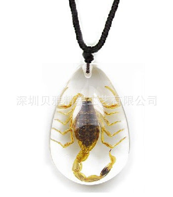 Wholesale Necklace Natural Insect Amber Artificial Amber Resin Craft Precious Specimen MOQ≥20 JDC-NE-BeiY001