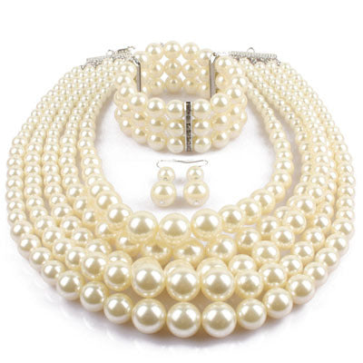 Jewelry WholesaleWholesale ABS Plastic Pearl Beaded Necklace Set JDC-NE-TC279 Necklaces 腾层 %variant_option1% %variant_option2% %variant_option3%  Factory Price JoyasDeChina Joyas De China