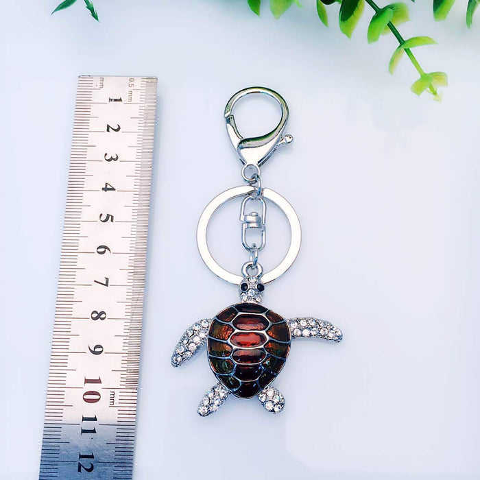 Wholesale Rhinestone Alloy Small Turtle Shaped Keychain JDC-KC-ZunMi003