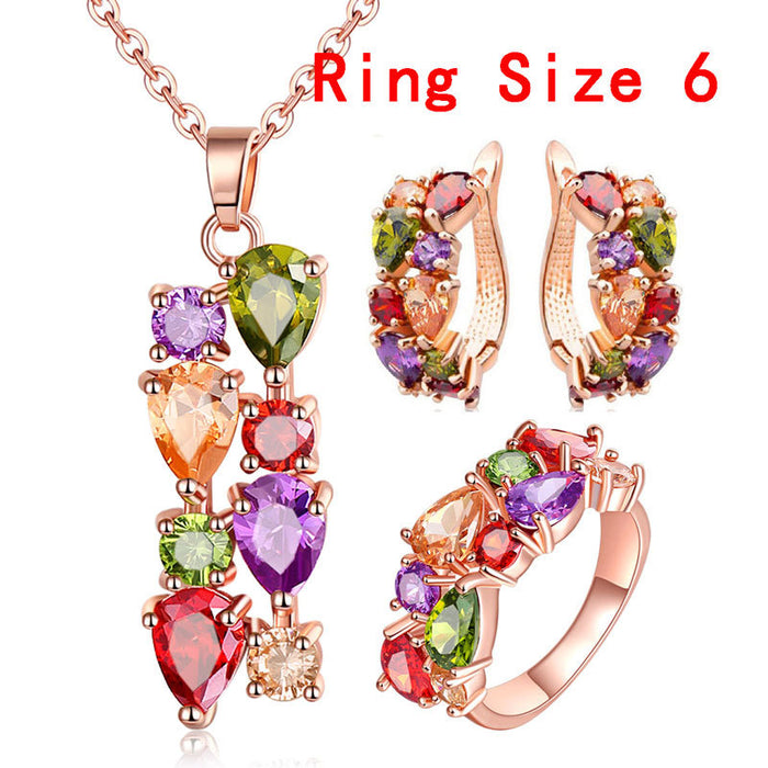 Jewelry WholesaleWholesale Zircon Gemstone Bridal Necklace Earrings Ring Set MOQ≥2 JDC-NE-Kas003 Necklaces 卡诗 %variant_option1% %variant_option2% %variant_option3%  Factory Price JoyasDeChina Joyas De China
