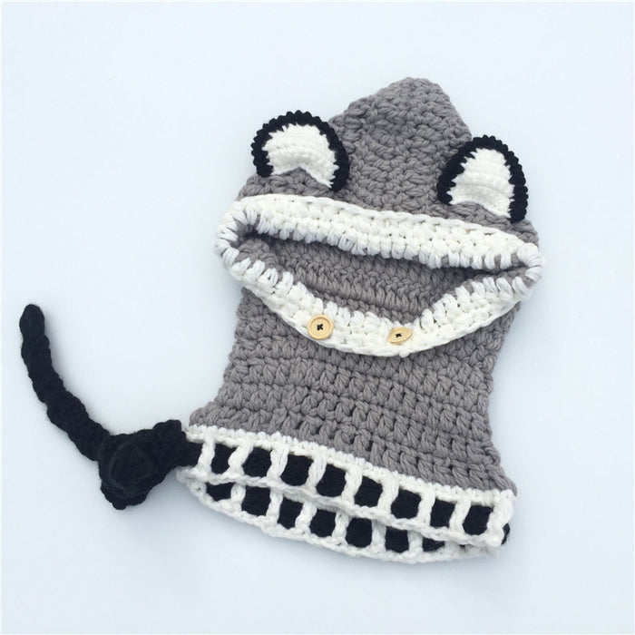 Wholesale Hat Wool Hand-knitted Children's Pullover Scarf Set MOQ≥3 JDC-FH-Xianju001