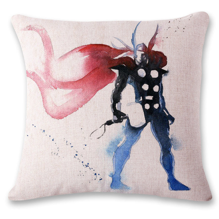 Wholesale Watercolor Superhero Linen Pillow Sofa Cushion JDC-PW-Huashui003
