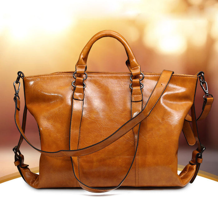 Wholesale Shoulder Bag PU Oil Wax Leather Simple Handheld Diagonal Cross JDC-SD-Sijie002