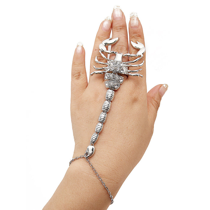 Wholesale Personalized Alloy Diamond Scorpion Bracelet Bracelet Ring One Piece JDC-BT-LingX002