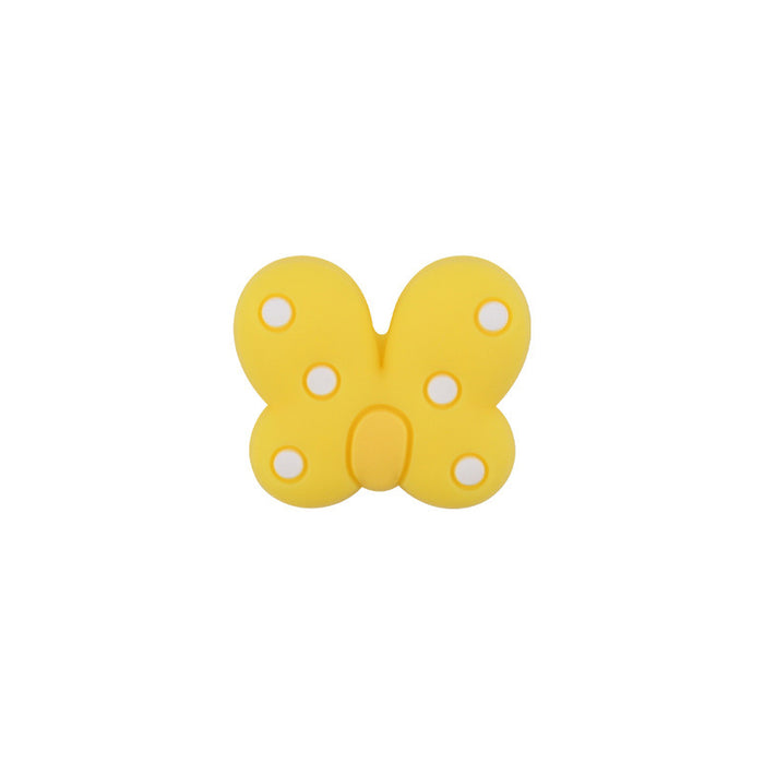 Al por mayor de 28 mm de dibujos animados de silicona de la mariposa JDC-BDS-BAOQIN012