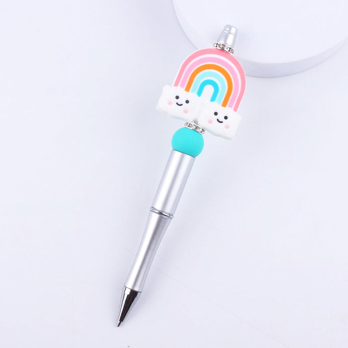 Wholesale Cartoon Rainbow Cloud Silicone Handmade Beadable Pens JDC-BP-GuangTian009