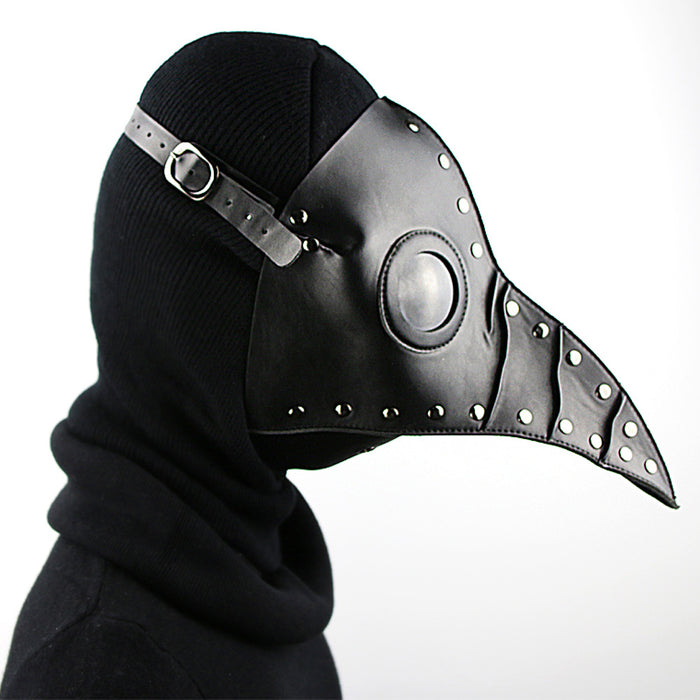 Wholesale Halloween Steampunk Beak Party PU Leather Mask Head Cover JDC-FM-Moka001