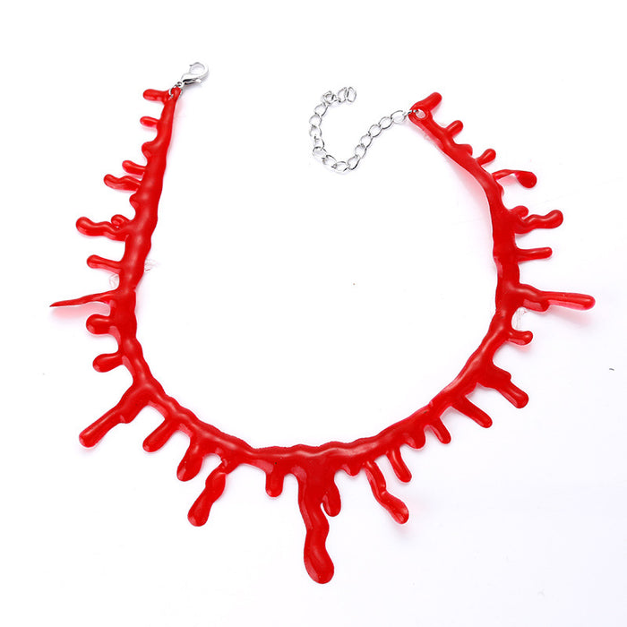Wholesale Necklace Plastic Halloween Masquerade Bleeding Necklace MOQ≥2 JDC-NE-SR004