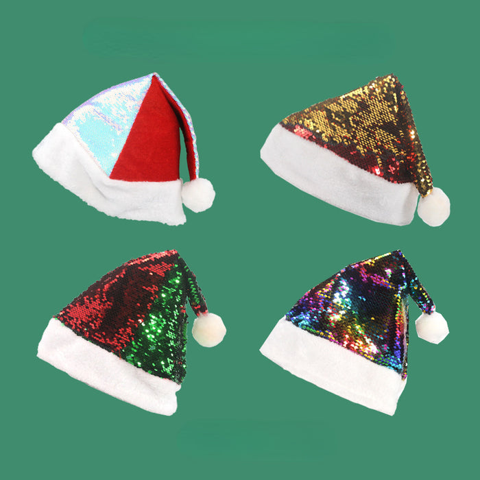 Wholesale Hat Acrylic Christmas Flip Sequins Two Colors MOQ≥2 JDC-FH-WMing001