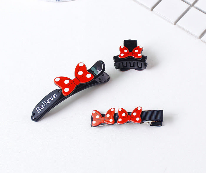 Wholesale Acrylic Red Bow Grab Duckbill Hair Clip JDC-HC-tengZ002