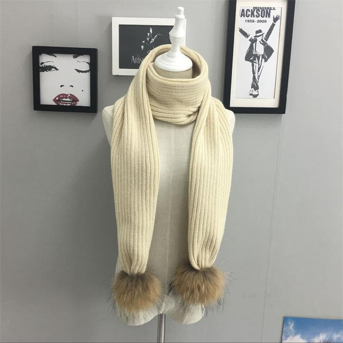 Wholesale Scarf Wool Warm Colorblock Knitting Autumn Winter Christmas MOQ≥2 JDC-SF-Xued003
