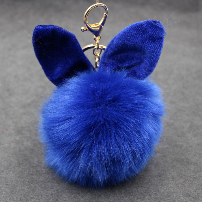 Jewelry WholesaleWholesale Alloy Imitation Rabbit Hair Rabbit Ear Hair Ball Pom Pom  Keychain JDC-KC-Zuge006 Keychains 祖格 %variant_option1% %variant_option2% %variant_option3%  Factory Price JoyasDeChina Joyas De China