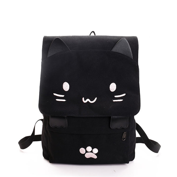 Wholesale Backpack Canvas Cute Stereo Cat Large Capacity JDC-BP-Hanc004