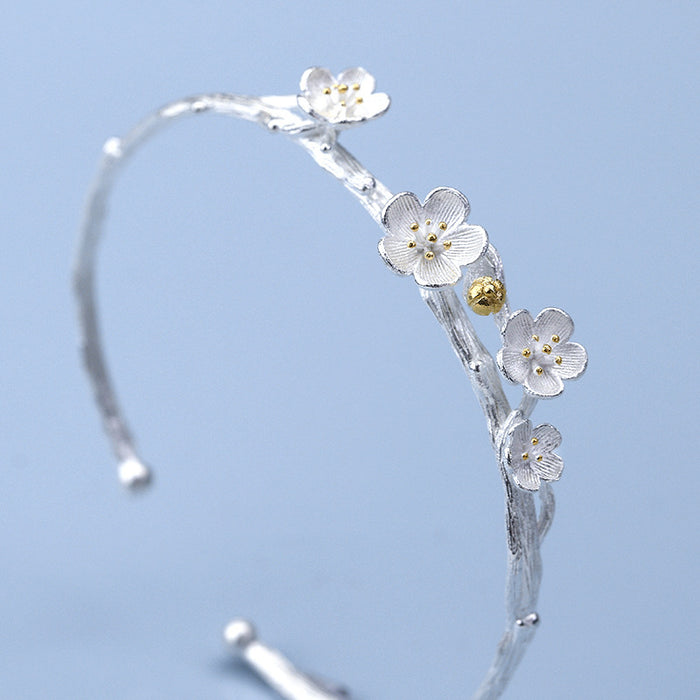 Wholesale Sterling Silver Flower Bracelets jewelry sets JDC-BT-PREMCD001