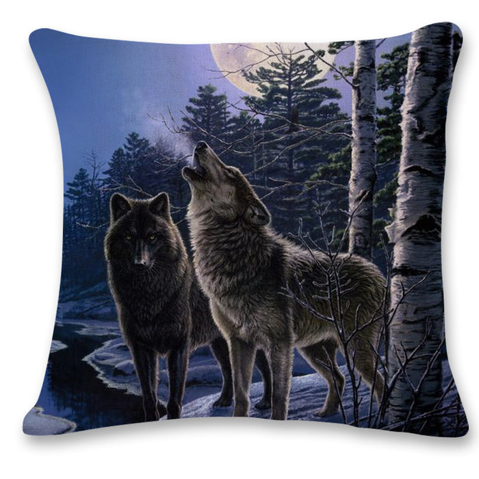 Wholesale 3D Animal Wolf Series Car Pillowcase JDC-PW-Huashui004