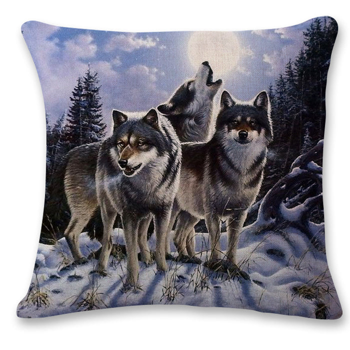 Wholesale 3D Animal Wolf Series Car Pillowcase JDC-PW-Huashui004
