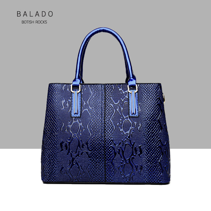 Wholesale handbag PU patent leather snake pattern JDC-HB-Baladu003