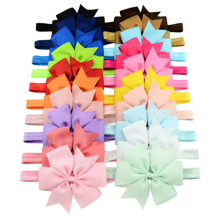 Wholesale kids hair band 11cm fishtail ribbon bow hair band MOQ≥2 JDC-HD-YL010