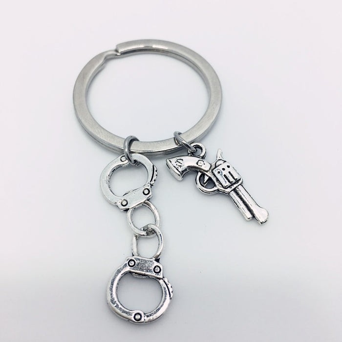 Wholesale Keychain Police Gifts Guns Handcuffs Keyrings MOQ≥2 JDC-KC-Caitao008