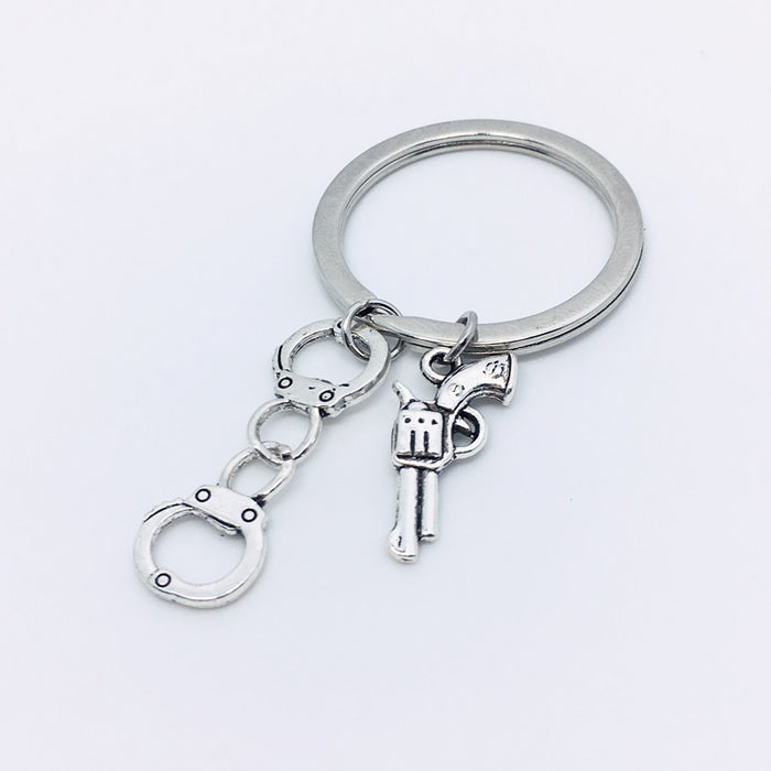 Wholesale Keychain Police Gifts Guns Handcuffs Keyrings MOQ≥2 JDC-KC-Caitao008