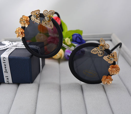 Jewelry WholesaleWholesale Personality Round Face Fashion Metal Butterfly Rhinestone Sunglasses  JDC-SG-NT010 Sunglasses 妮头 %variant_option1% %variant_option2% %variant_option3%  Factory Price JoyasDeChina Joyas De China