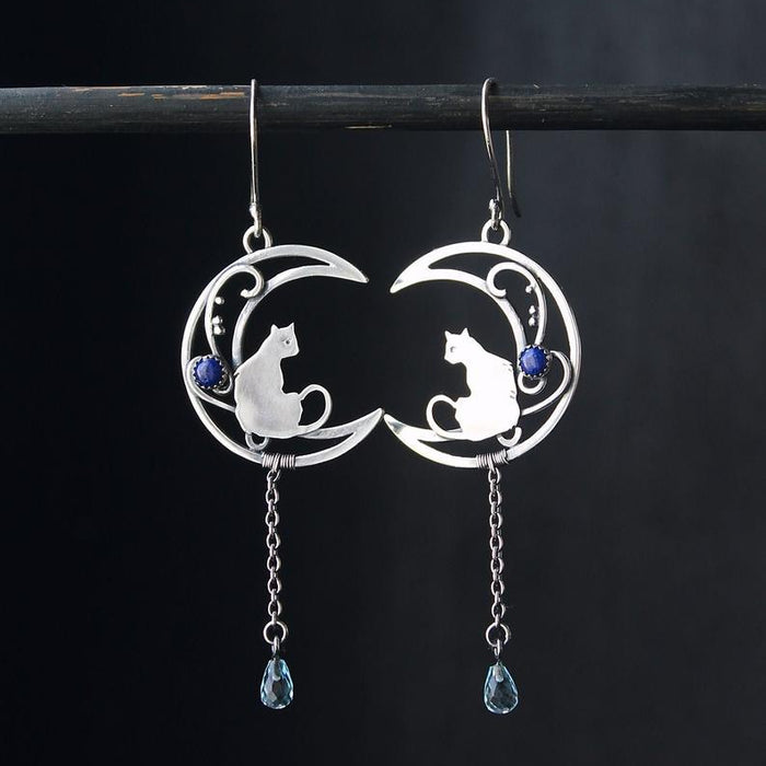 Wholesale Earrings Alloy Moon Kitten Chain MOQ≥2 JDC-ES-jugou010
