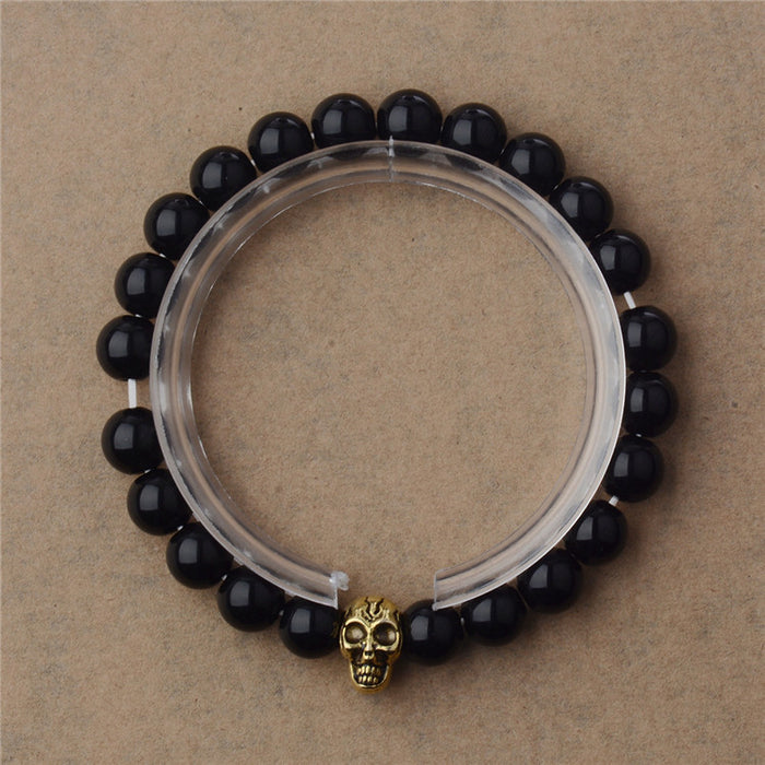 Wholesale Stone Skull Jewelry Buddha Beads Volcanic Stone Bracelet JDC-BT-DuoW006