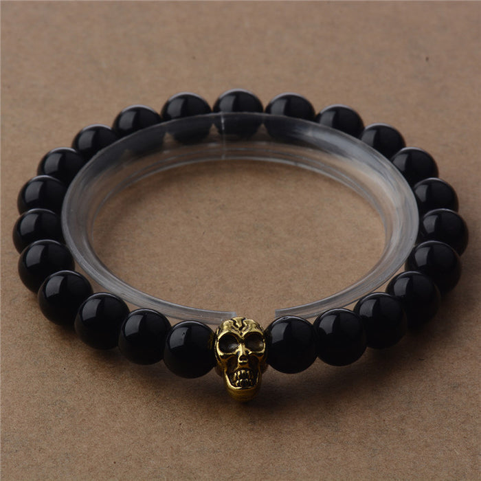 Wholesale Stone Skull Jewelry Buddha Beads Volcanic Stone Bracelet JDC-BT-DuoW006