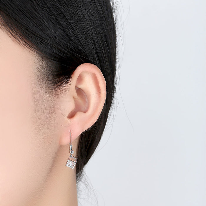 Jewelry WholesaleWholesale small square zircon long earrings JDC-ES-Mimeng047 Earrings 米萌 %variant_option1% %variant_option2% %variant_option3%  Factory Price JoyasDeChina Joyas De China
