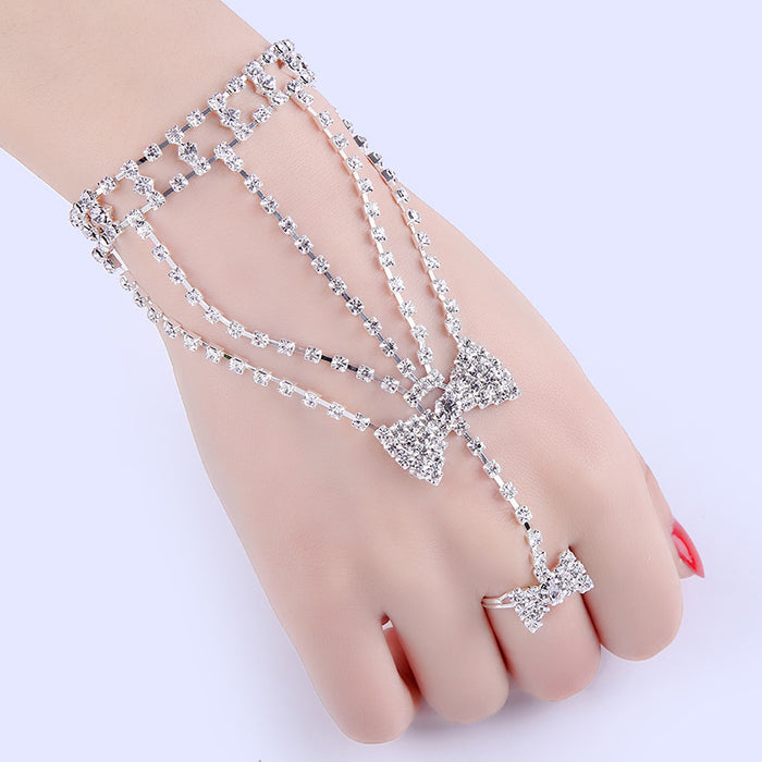 Wholesale Jewelry High Quality Rhinestone Bow Finger Bracelet JDC-BT-XuanP001