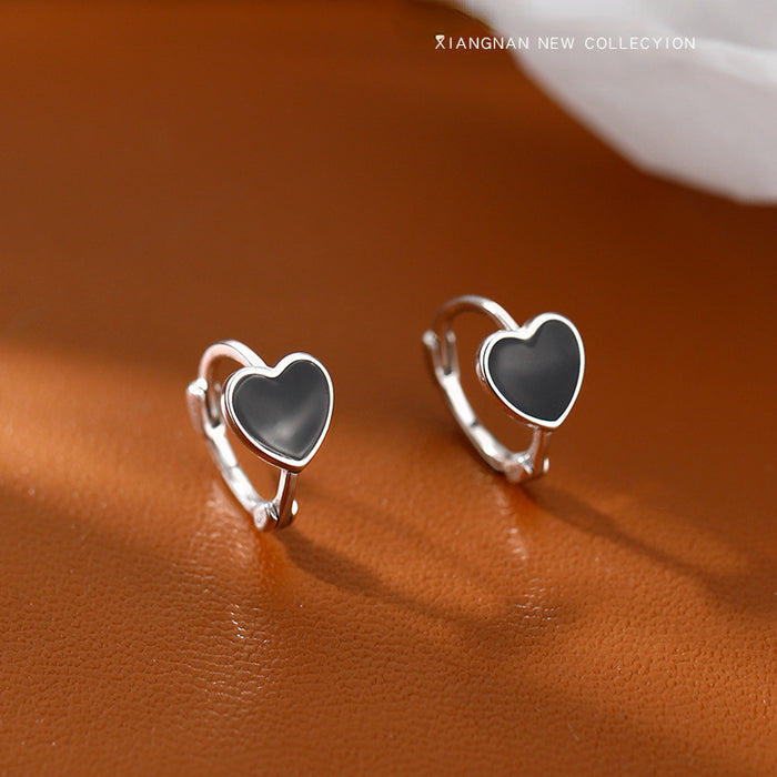 Wholesale Earrings Silver Sterling Silver Heart Earrings MOQ≥2 JDC-ES-congz006