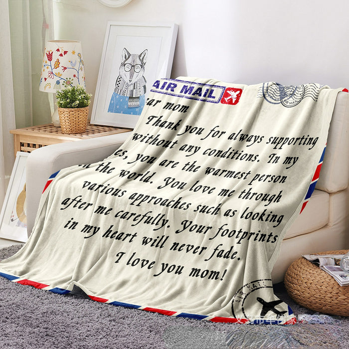 Wholesale Father's Day Envelope Letter Thickened Polyester Flannel Blanket MOQ≥2 JDC-BK-MouW001