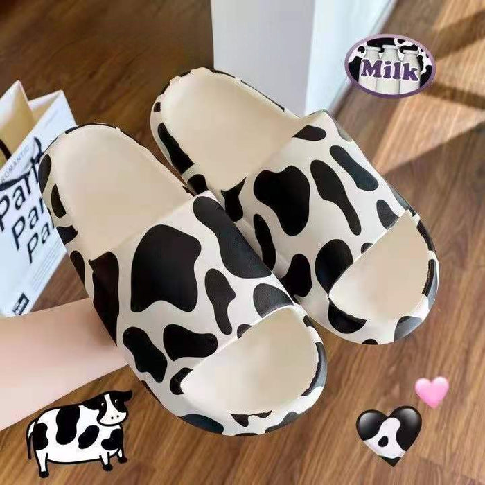Wholesale cute cow slippers stepping on shit feeling home sandals JDC-SP-RongF001