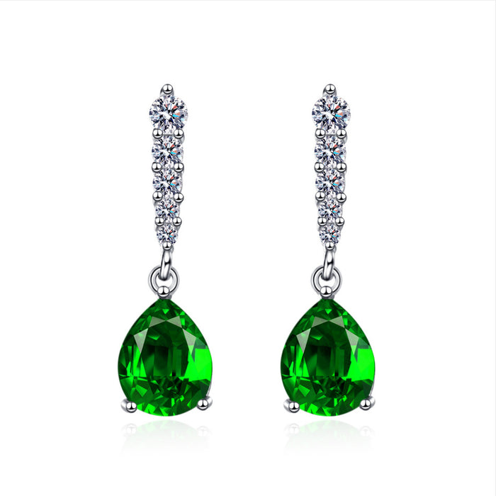 Wholesale Water Drop Zircon Diamond Copper Earrings JDC-ES-BLX076