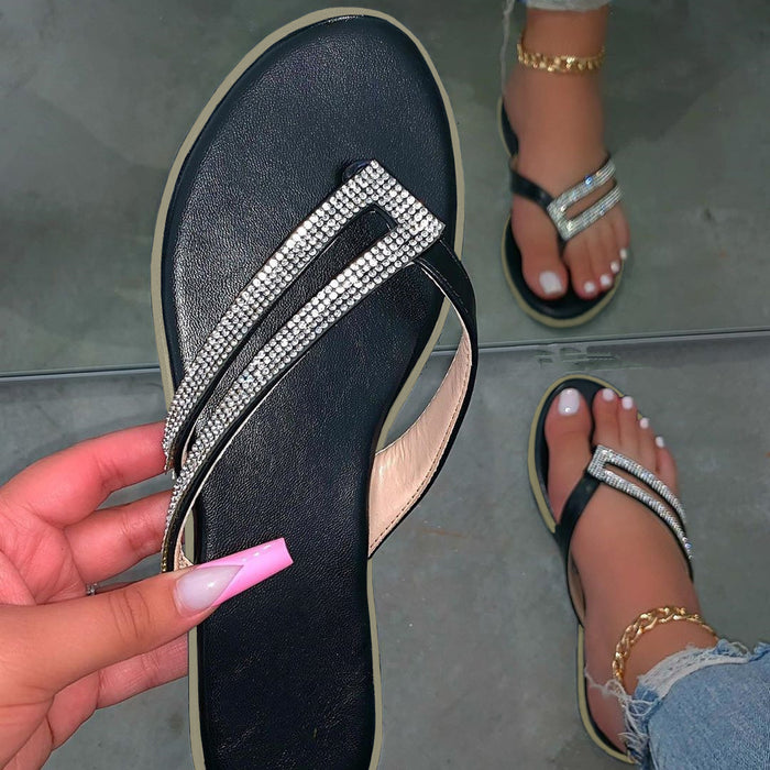 Wholesale Summer New Sandals Flat Ladies Beach Shoes Slippers JDC-SP-LMF001