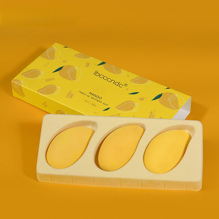 Wholesale Hydrophilic Non Latex Mango Beauty Egg Makeup Puff Set JDC-CP-ALM001