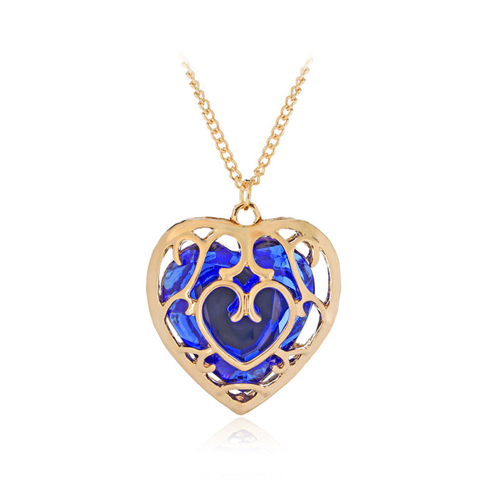 Wholesale hollow heart crystal necklace (M) JDC-NE-Langt030