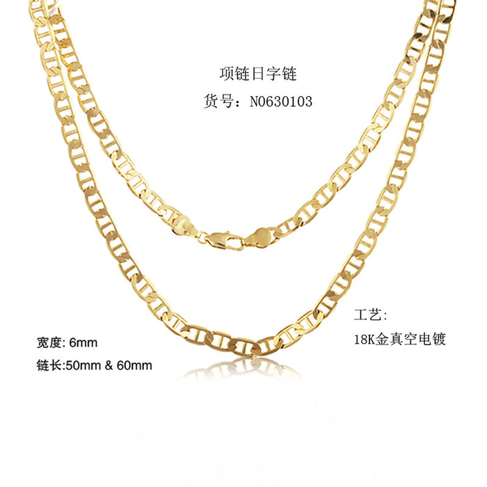Wholesale Necklace Copper Men Gold Plated Necklace JDC-NE-HuiQ003