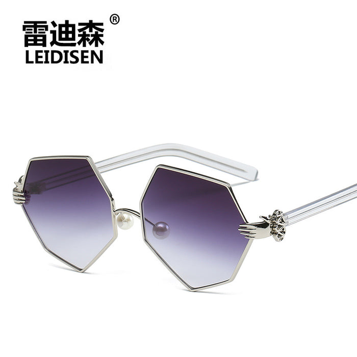 Wholesale Palm Pearl Nose Pad Octagonal Polygon Irregular Polarized Sunglasses JDC-SG-GaoD011