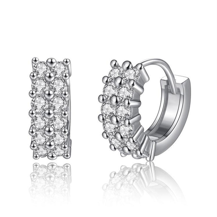 Jewelry WholesaleWholesale double row diamond-encrusted zircon earrings JDC-ES-Mimeng044 Earrings 米萌 %variant_option1% %variant_option2% %variant_option3%  Factory Price JoyasDeChina Joyas De China