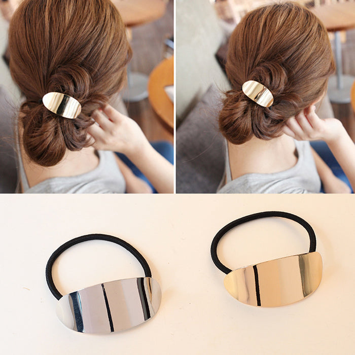 Wholesale simple temperament metal leather hair ring JDC-HS-RXGS001