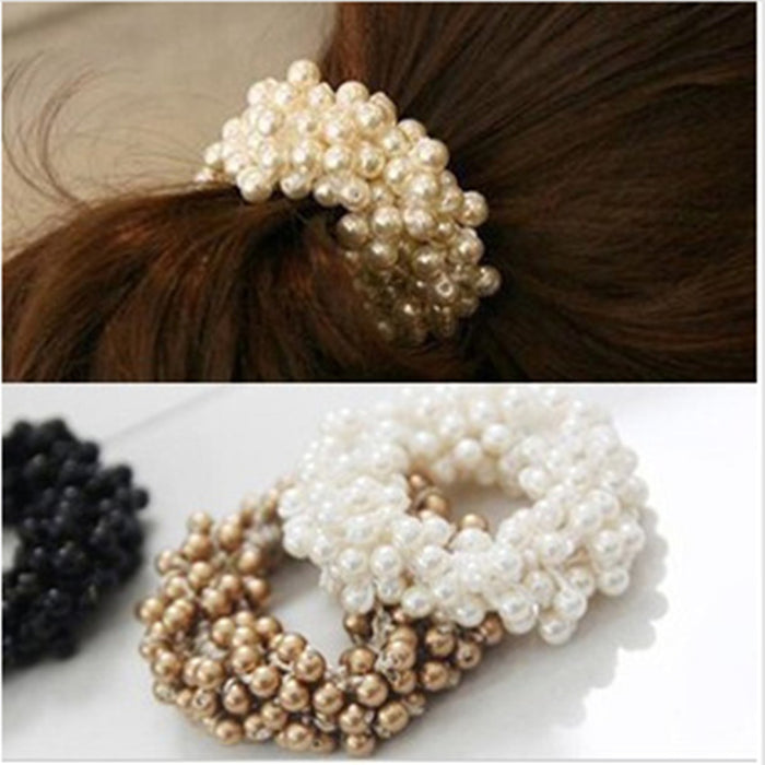 Jewelry WholesaleWholesale 8 Colors Whole Circle Pearl Hair Ring Rubber Band Hair Rope JDC-HS-RXGS005 Hair Scrunchies 格尚 %variant_option1% %variant_option2% %variant_option3%  Factory Price JoyasDeChina Joyas De China