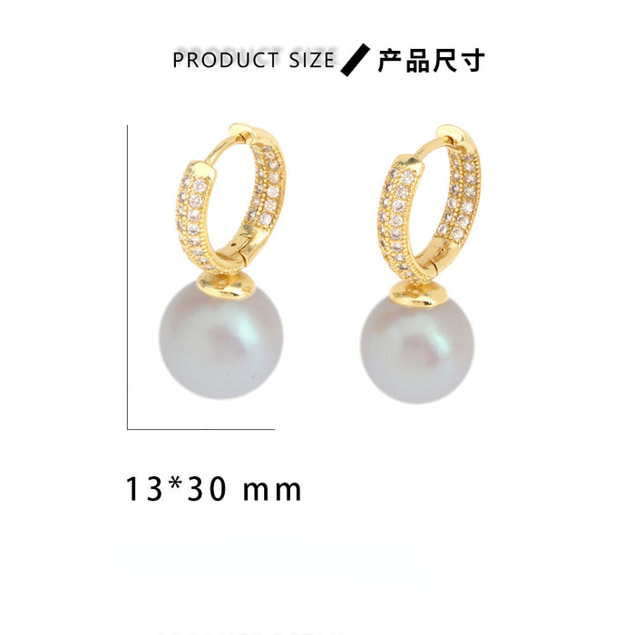 Wholesale Earrings Micro Inlay Resin Plastic Beads Zircon JDC-ES-PREMTIANY004