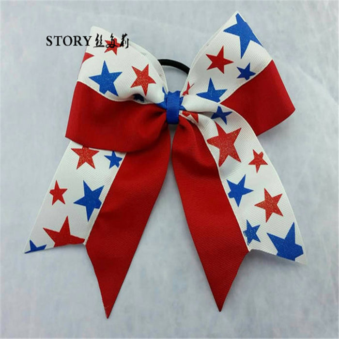 Wholesale 4th of July Independence Day Bow Ribbon Hair Tie MOQ≥2 JDC-HS-Yibaif002
